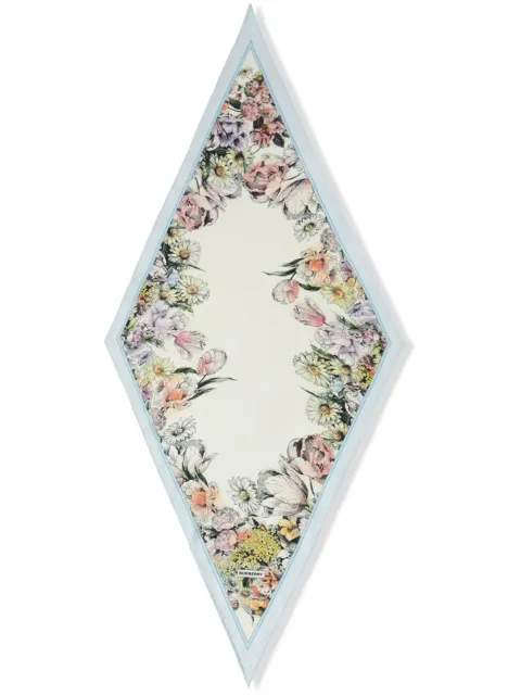 Burberry flroal-print diamond-shape scarf