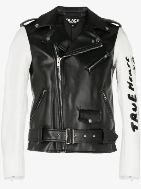 Black Comme Des Garçons contrasting-sleeves biker jacket