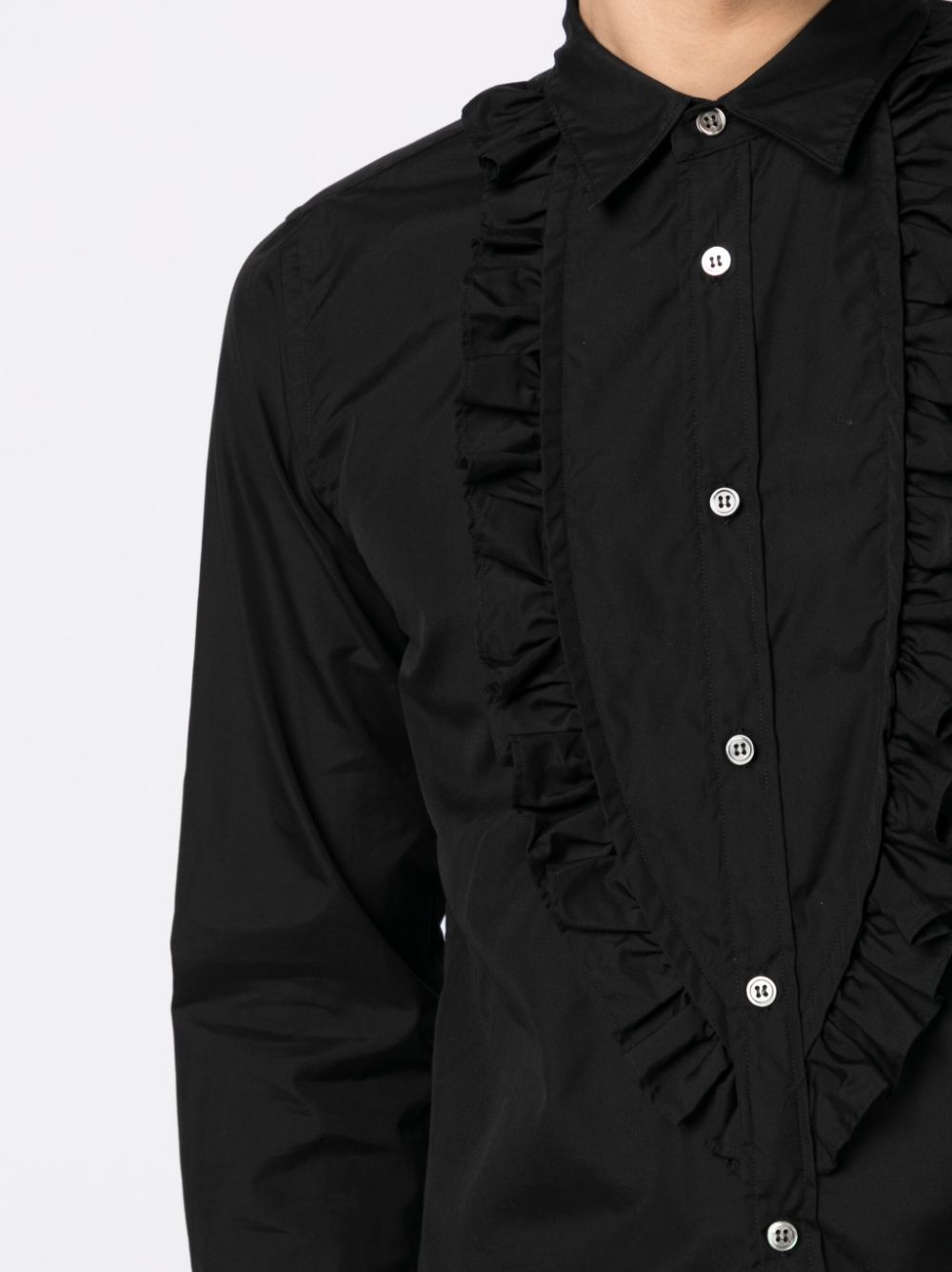 Black Comme Des Garcons ruffled long-sleeve shirt Men