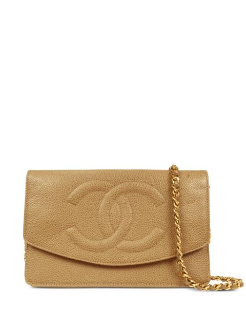 HOT SALE CHANEL 1997 CC stitch wallet-on-chain Women