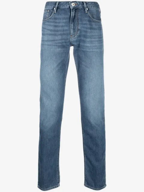 Emporio Armani jean slim à effet délavé