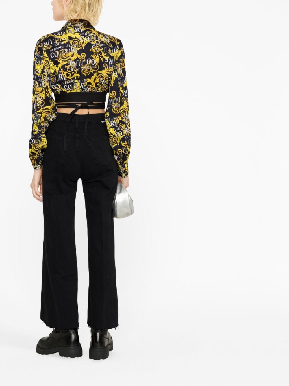 Versace Jeans Couture Cropped all-over Logo Print Top - Farfetch