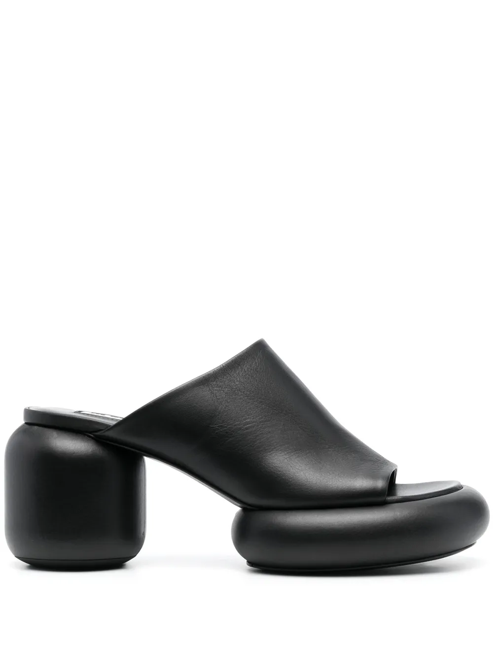 Jil Sander Leather Platform Sandals In Black