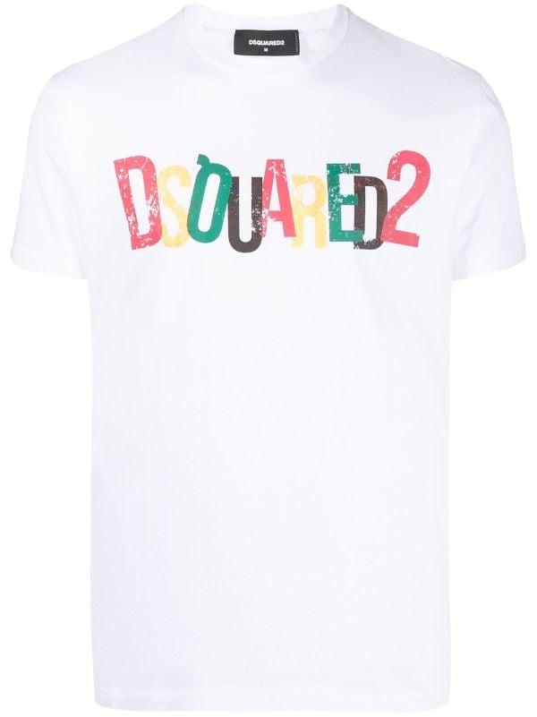 Forstærke tale dagbog Dsquared2 logo-print Cotton T-shirt - Farfetch