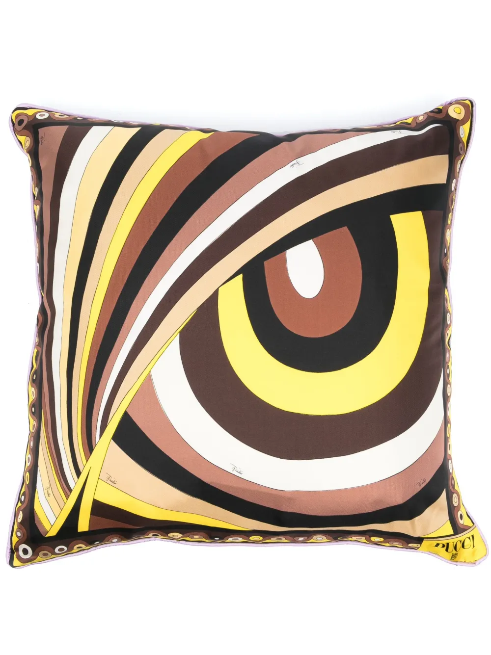 Pucci Logo-detail Abstract-print Pillow In Purple