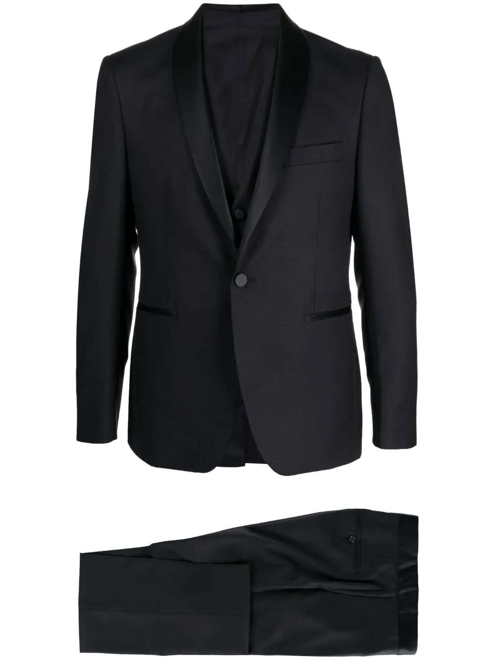 Tagliatore Three-piece Dinner Suit In Blue