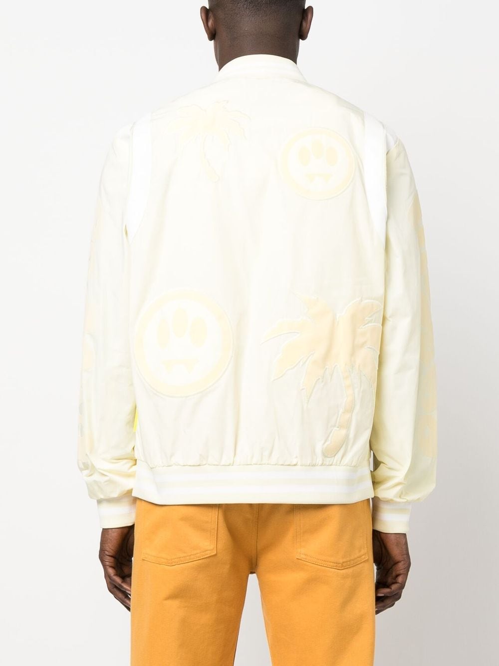 Shop Barrow Tonal-appliqué Varsity Jacket In Neutrals