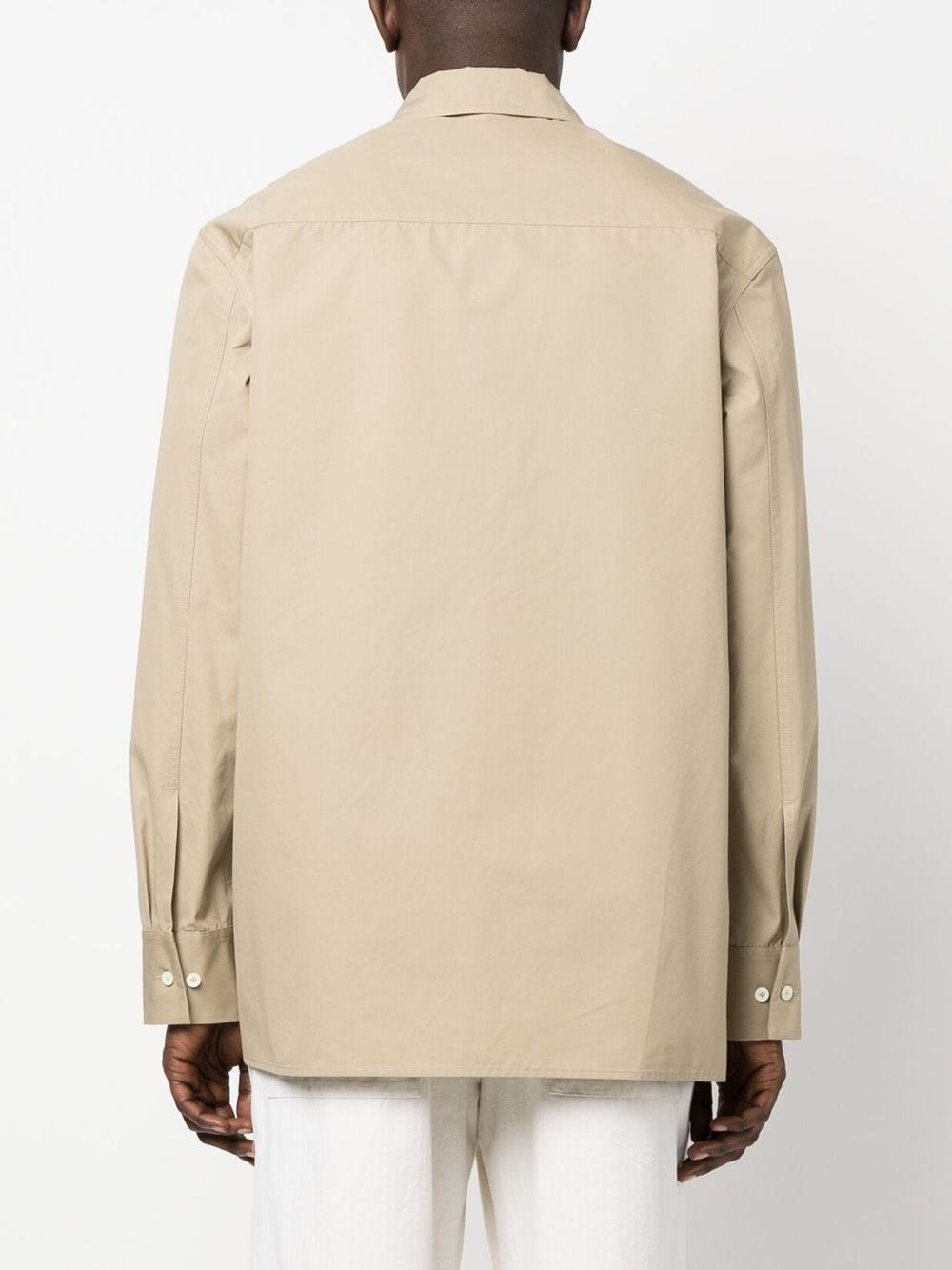 Shop Jil Sander Long-sleeve Cotton Shirt In Neutrals