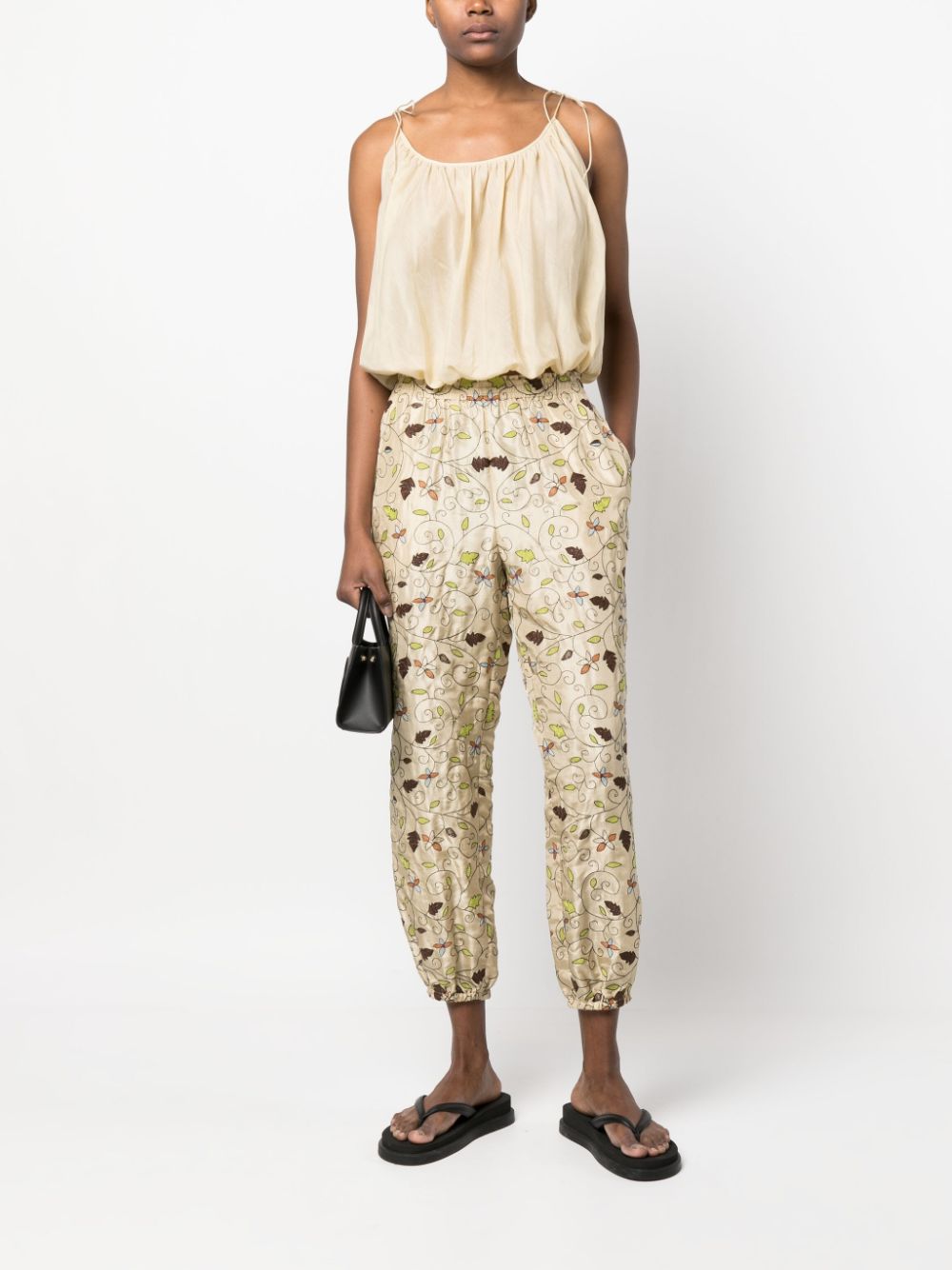 Tory Burch Broek met bloemenprint - Beige