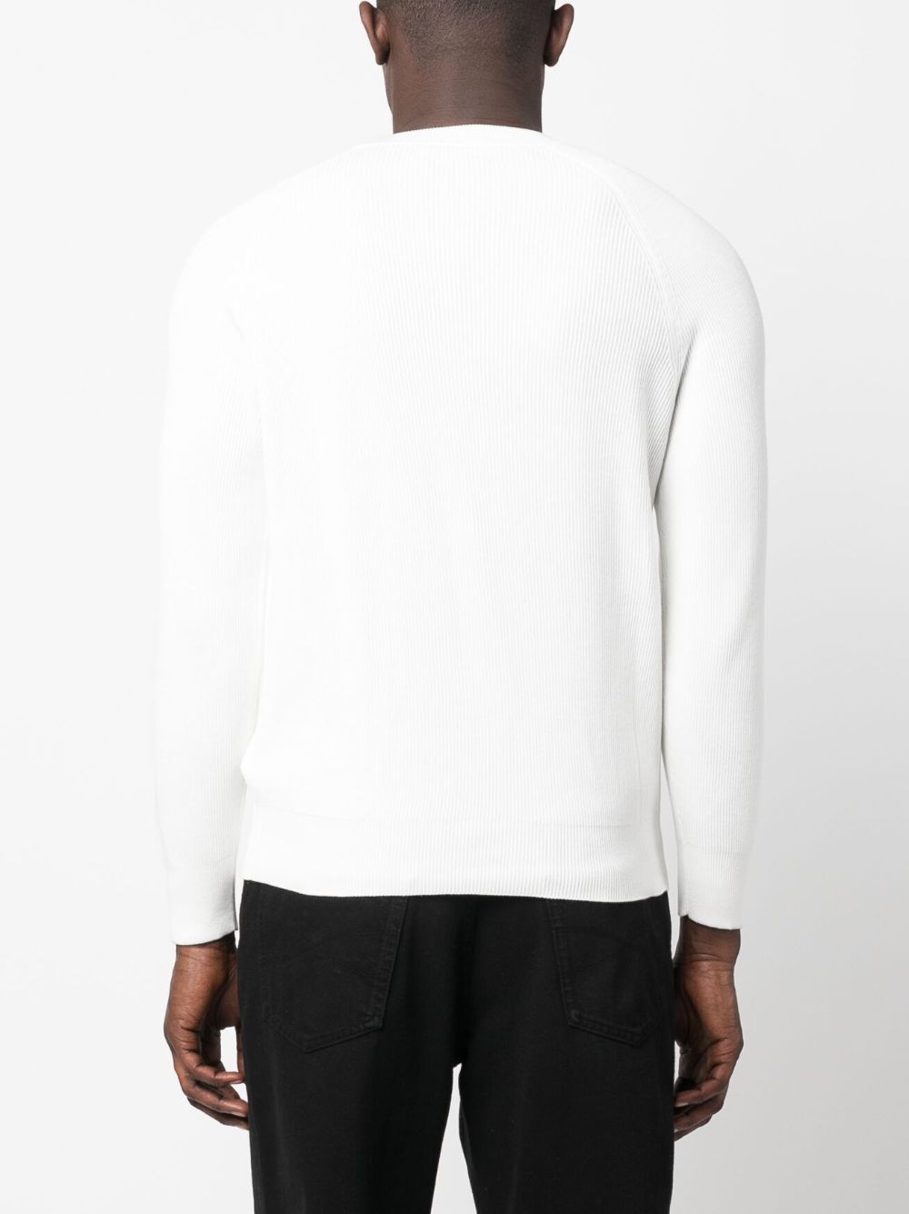 Shop Brunello Cucinelli Ribbed-knit Sweatshirt In Weiss