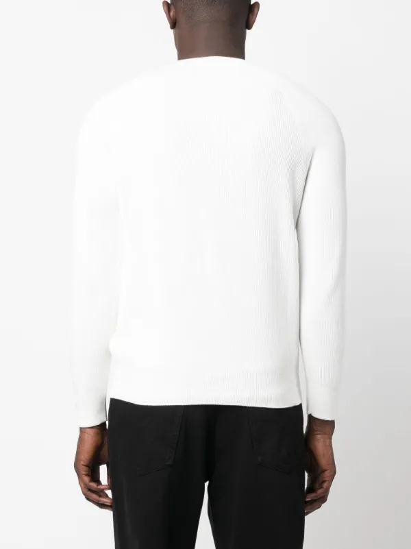 White ribbed online sweatshirt