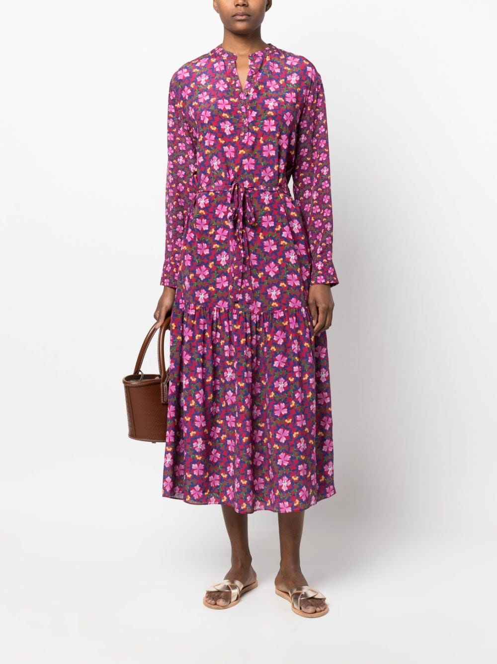 Saloni Midi-jurk met bloemenprint - Roze