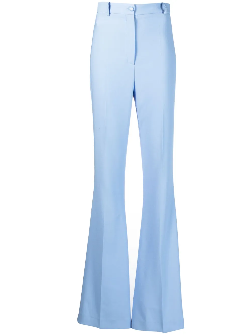 hebe studio pantalon évasé à taille haute - bleu