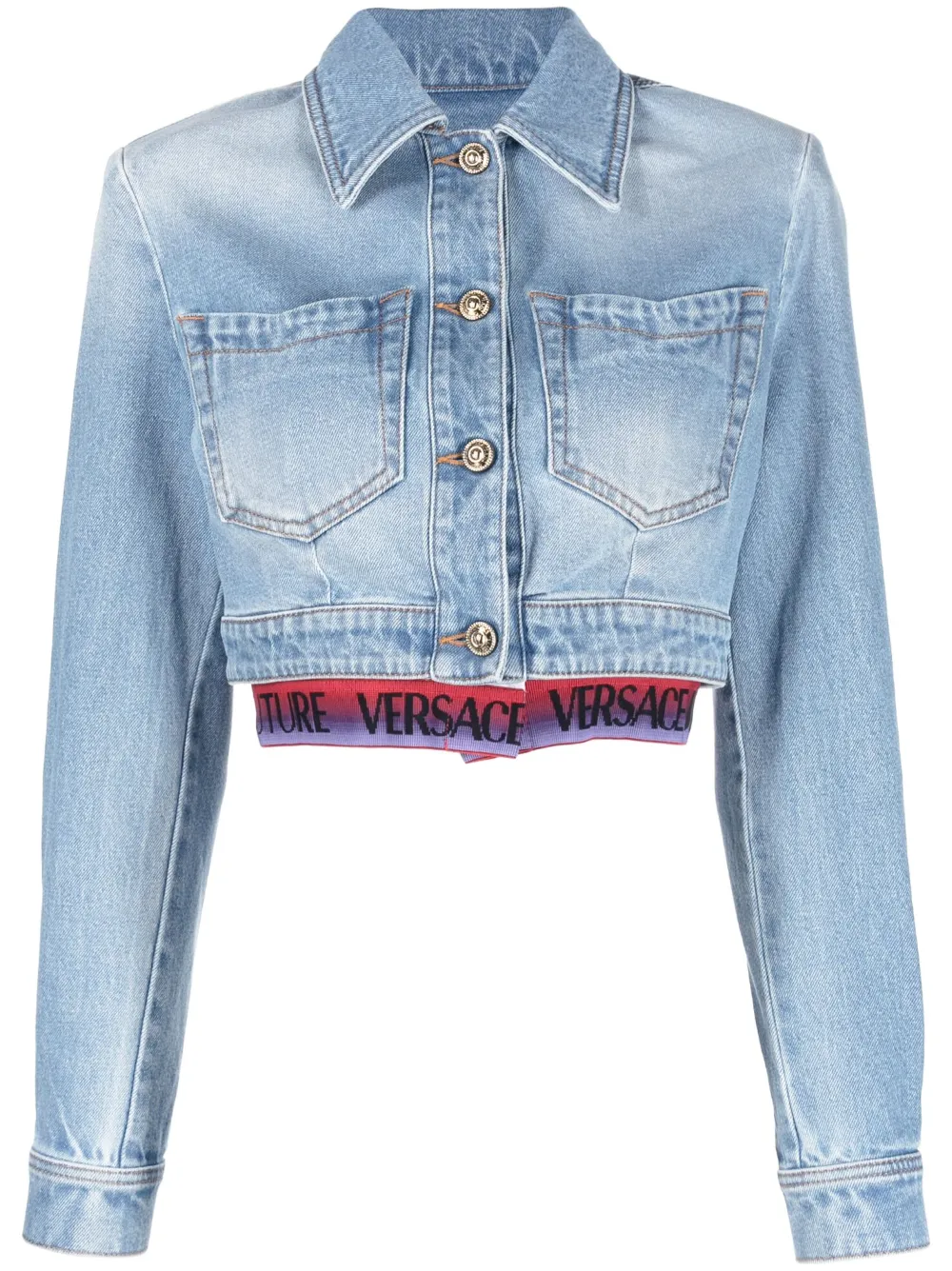 versace logo denim jacket