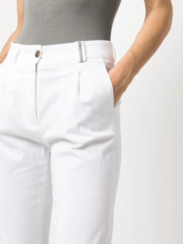 Fabiana Filippi mid-rise slim-cut Trousers | White | FARFETCH HK Fabiana Filippi mid-rise slim-cut Trousers | White | FARFETCH HK