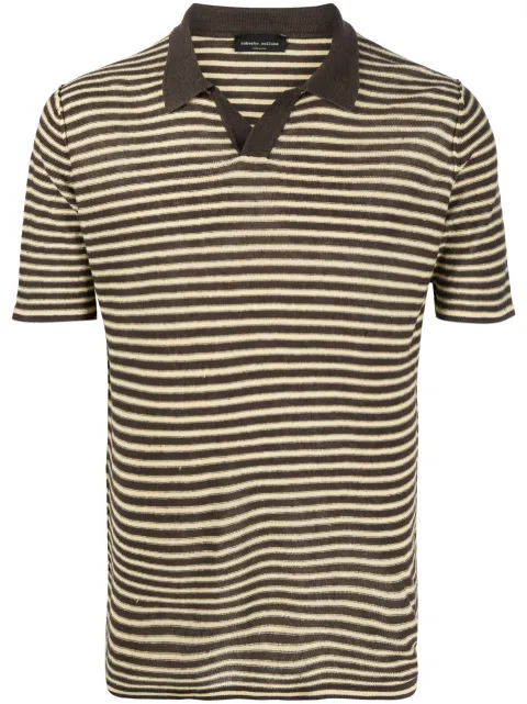 Roberto Collina striped polo shirt
