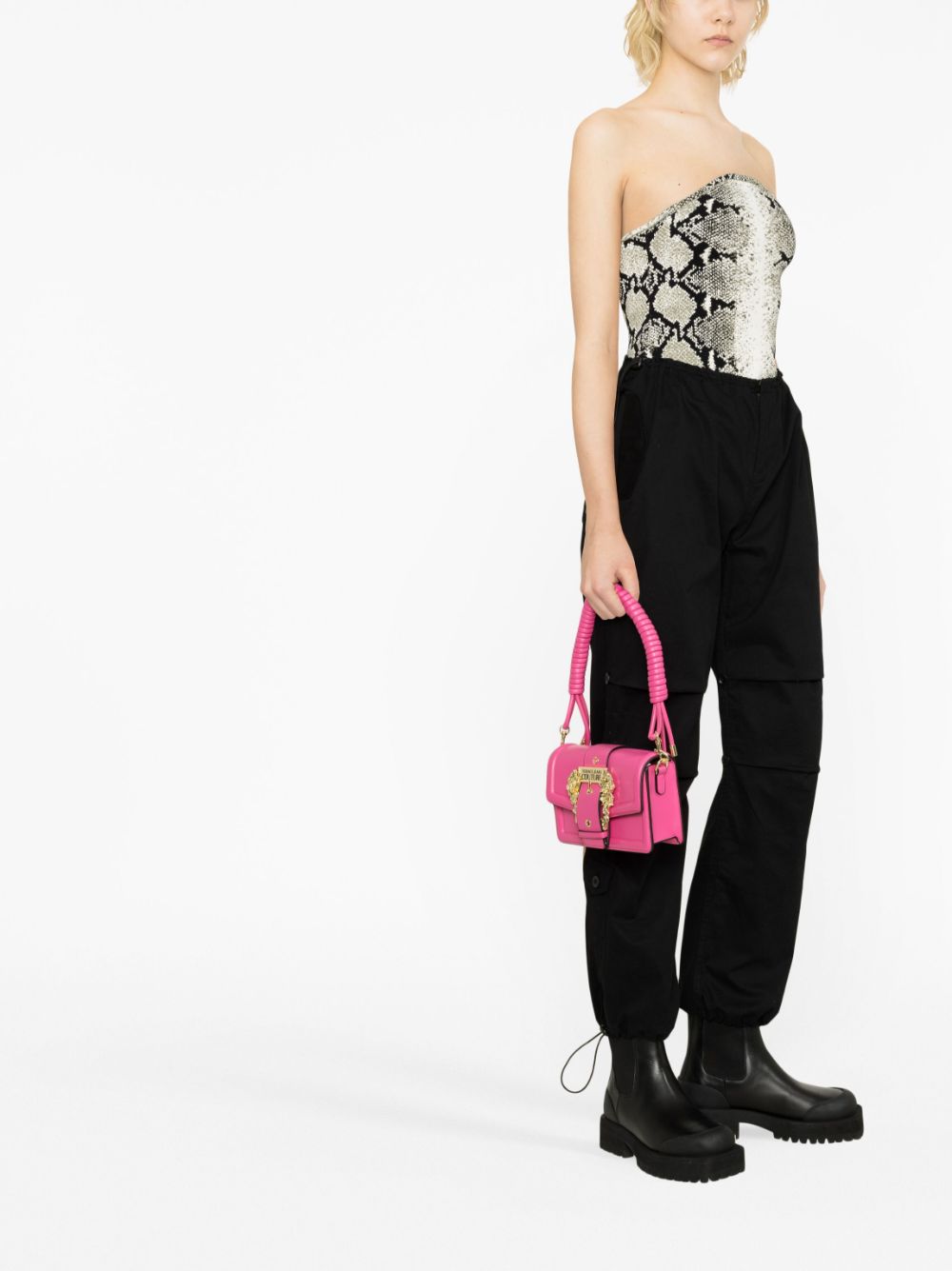 Versace Jeans Couture Schoudertas met logogesp - Roze