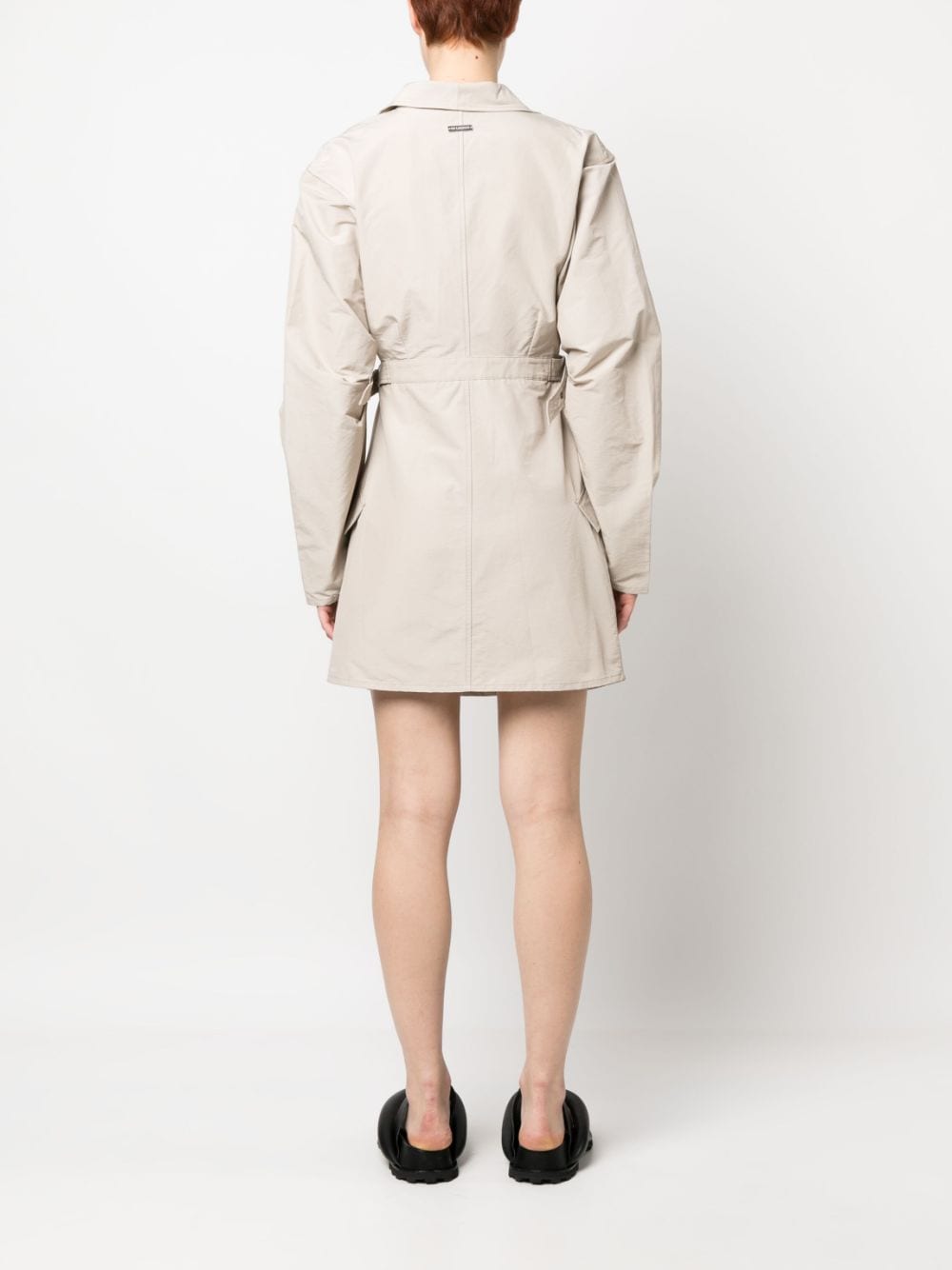 Shop Han Kjobenhavn Cut-out-detail Belted Dress In Neutrals