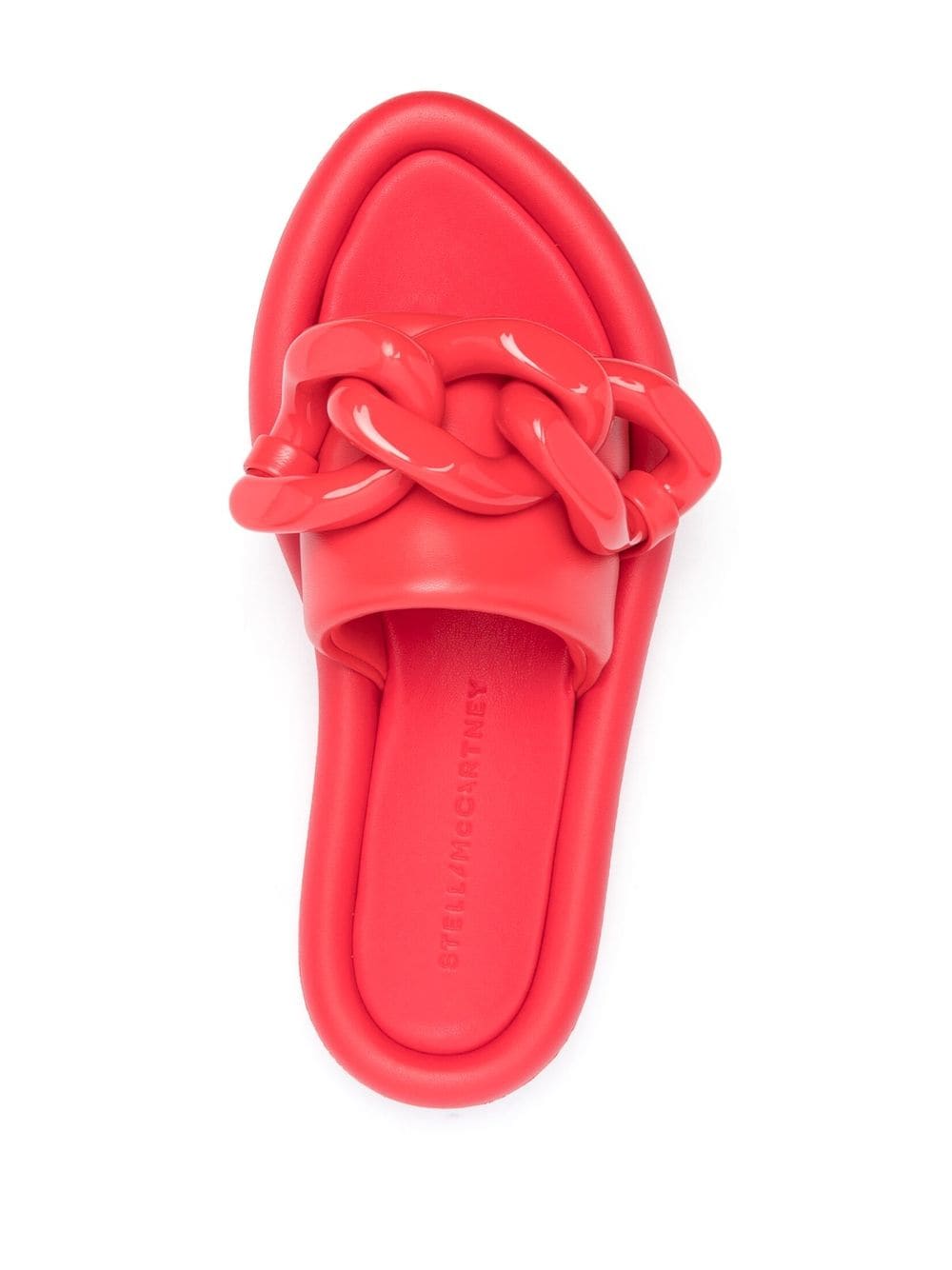 Shop Stella Mccartney Air Chain-embellished Slides In Red