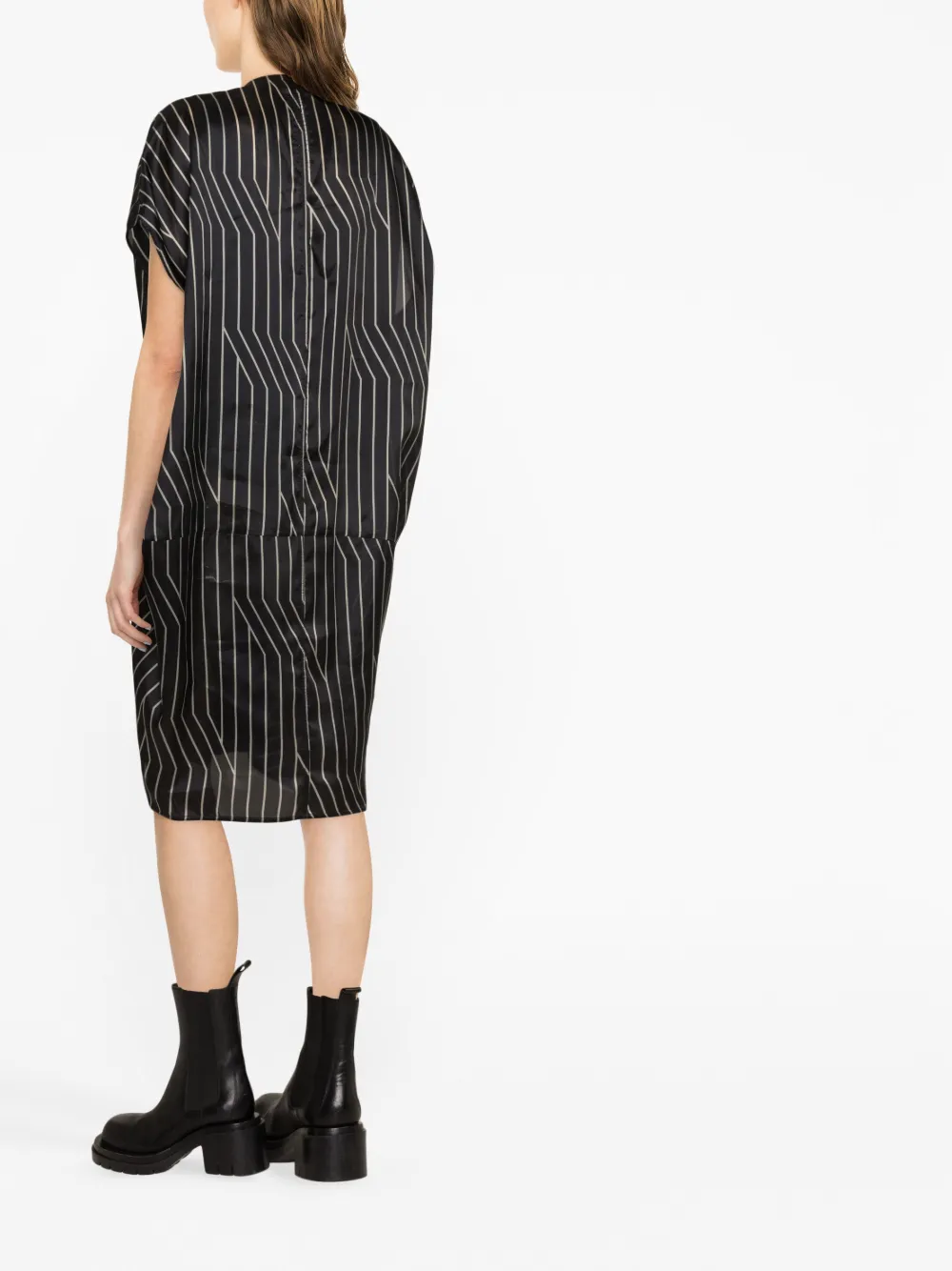 Rick Owens Jurk met krijtstreep - Zwart