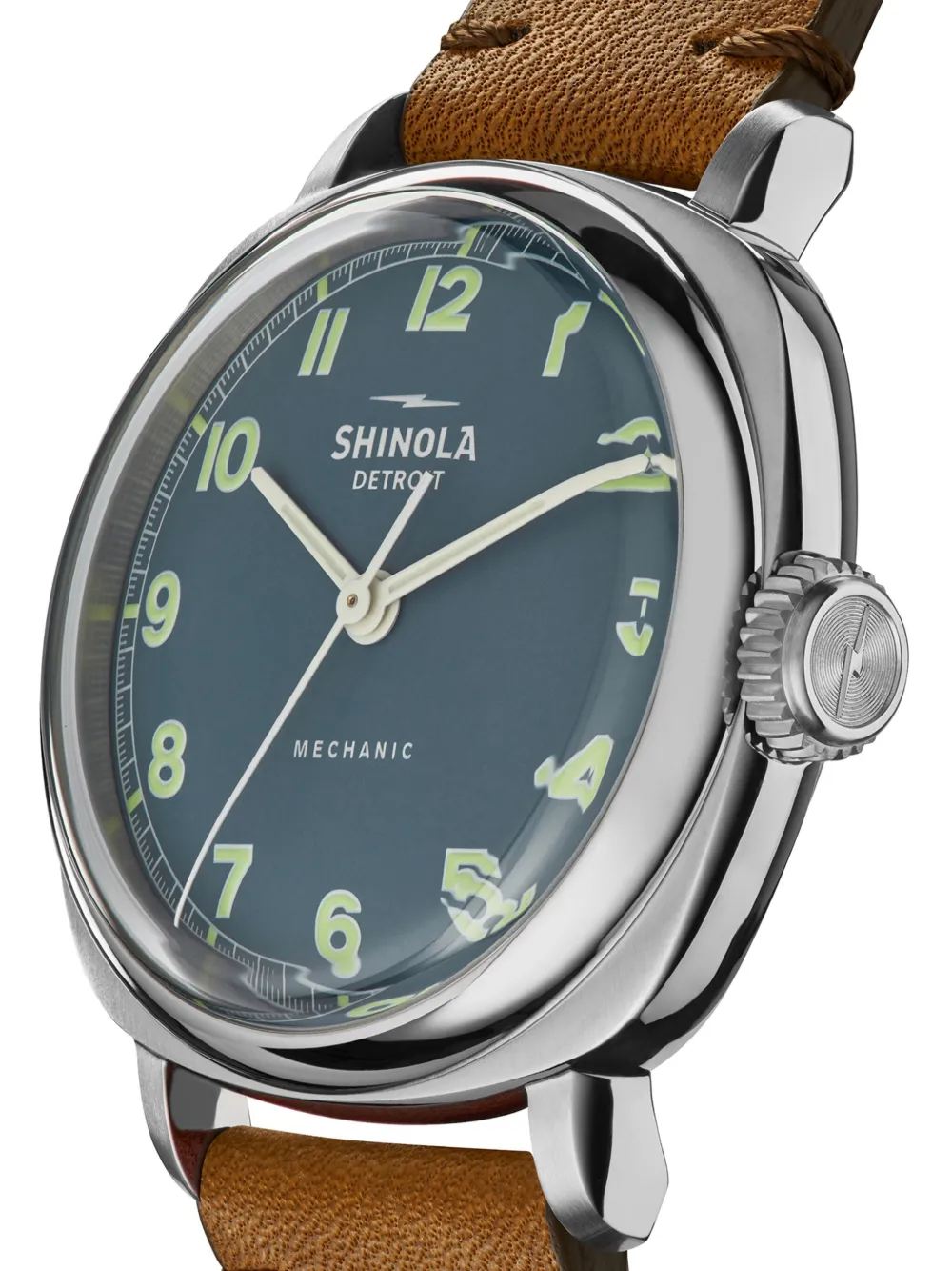 Shinola Men's The Mechanic Leather-strap Watch, 39mm In Blue