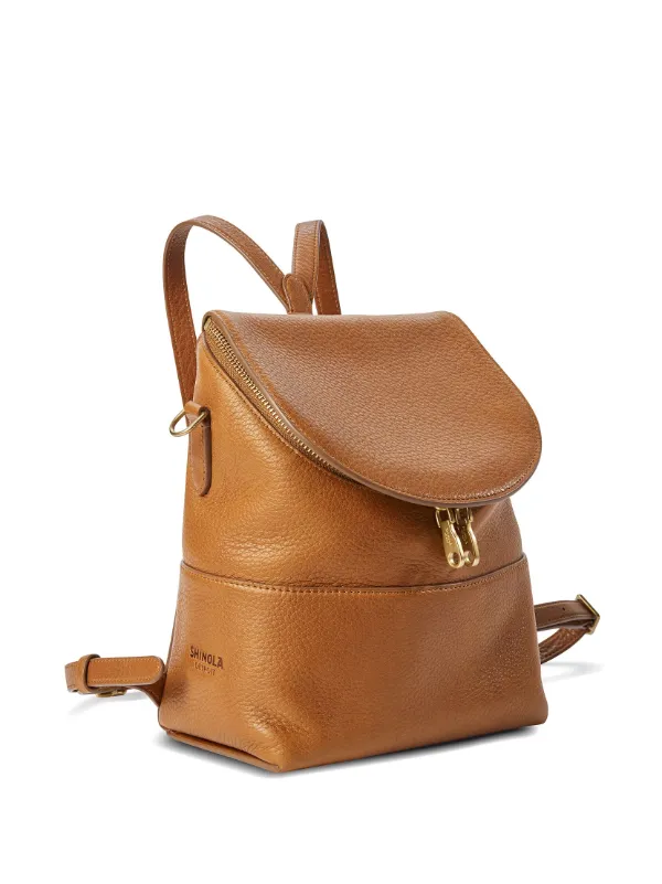 Shinola The Mini Pocket grained leather backpack women Leather One Size Brown