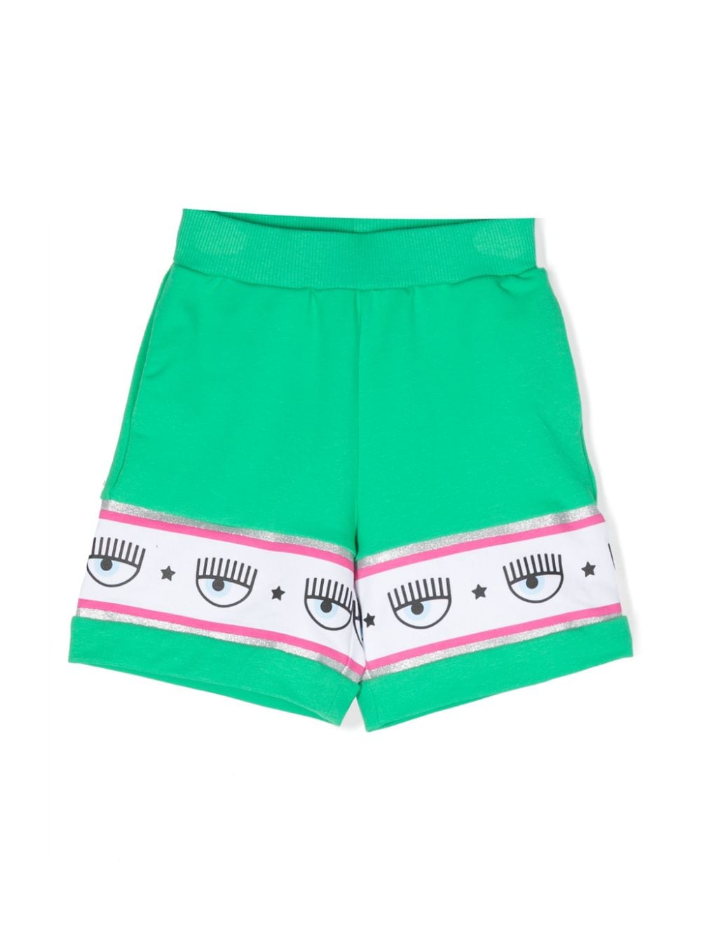 Shop Chiara Ferragni Logo Tape Casual Shorts In Green