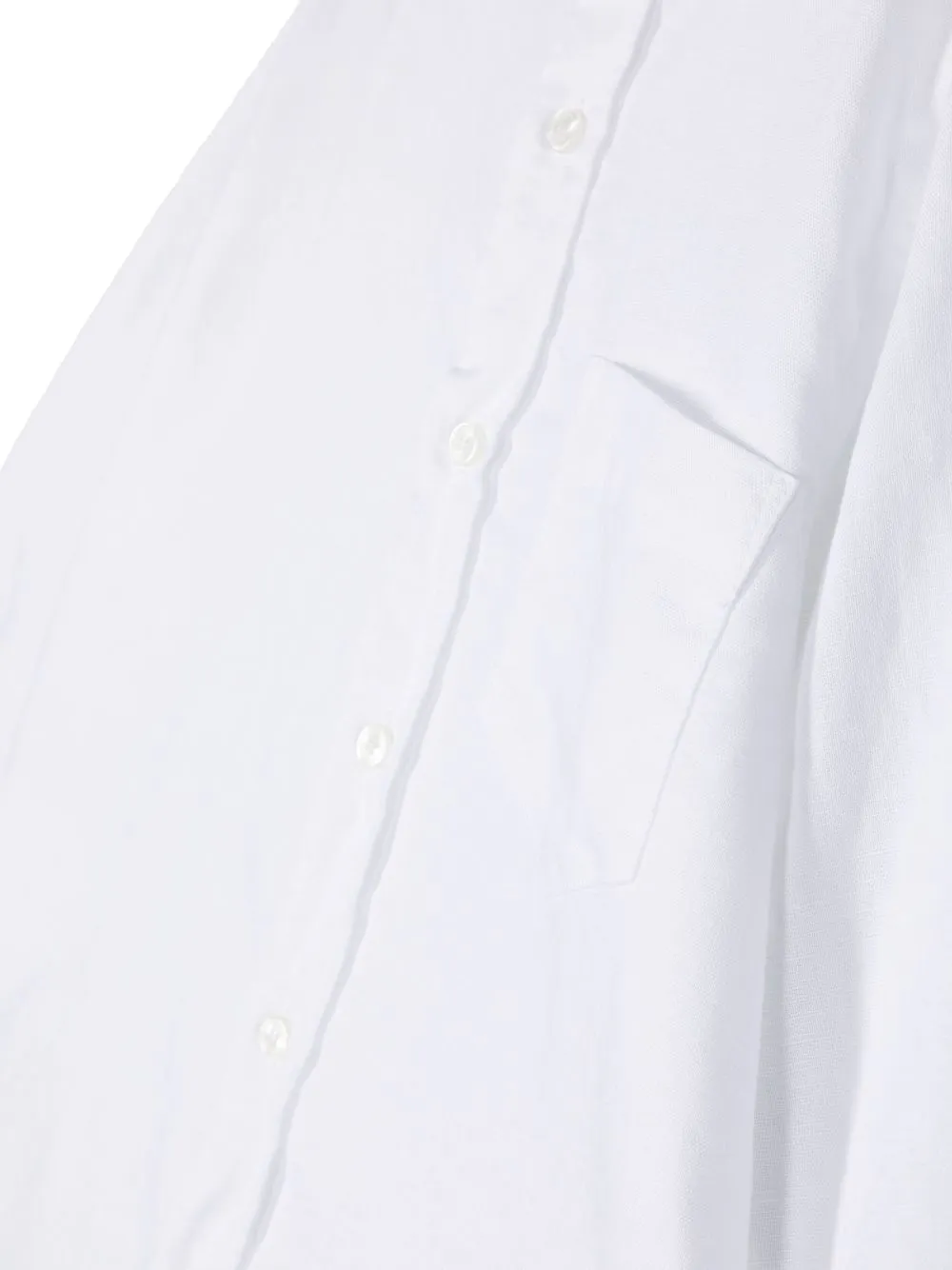 Shop Aspesi Collarless Patch Pocket Shirt In White