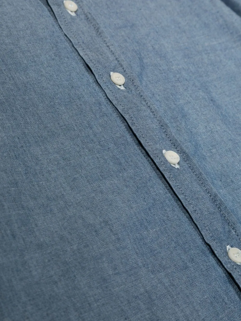 Aspesi Button-up Collarless Shirt In Blue