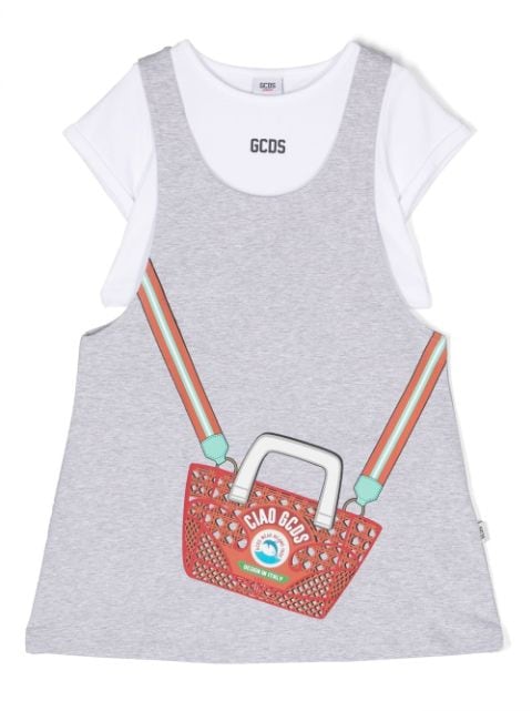 Gcds Kids vestido manga corta con logo estampado