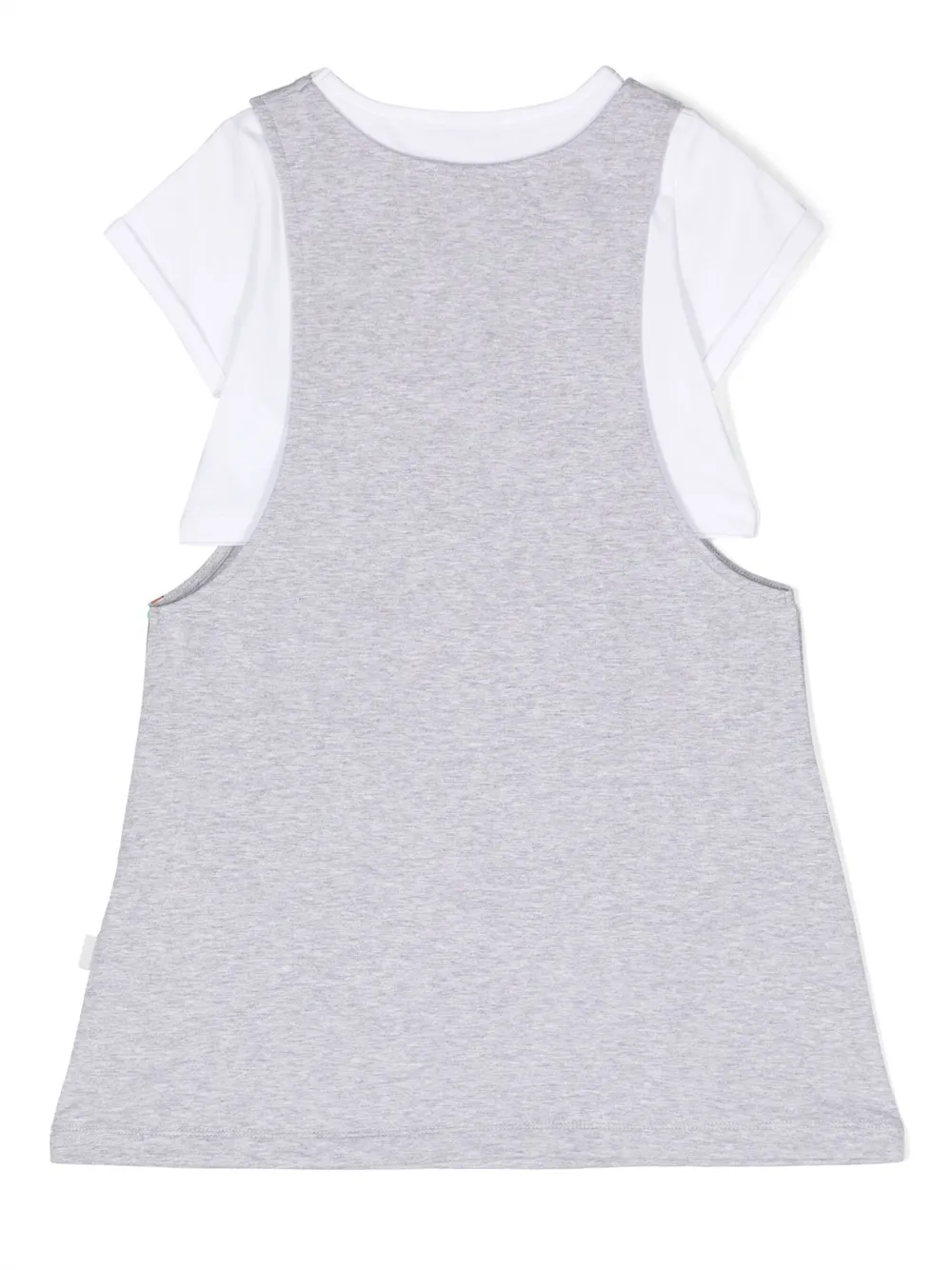 Shop Gcds Logo-print Short-sleeve Cotton Dress In Grey