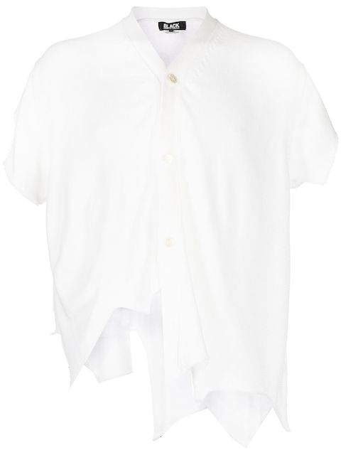 Black Comme Des Garçons asymmetric short-sleeve cardigan