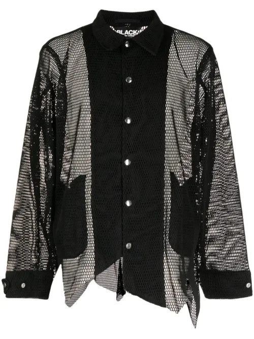 Surchemise asymétrique en maille ajourée - Black Comme Des Garçons - Modalova