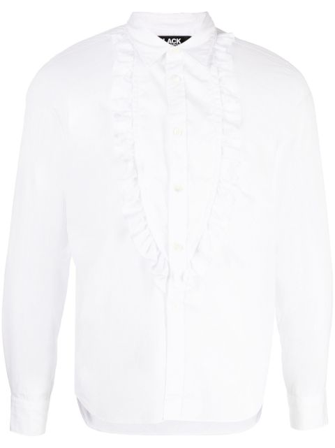 Black Comme Des Garcons ruffled long-sleeve shirt Men