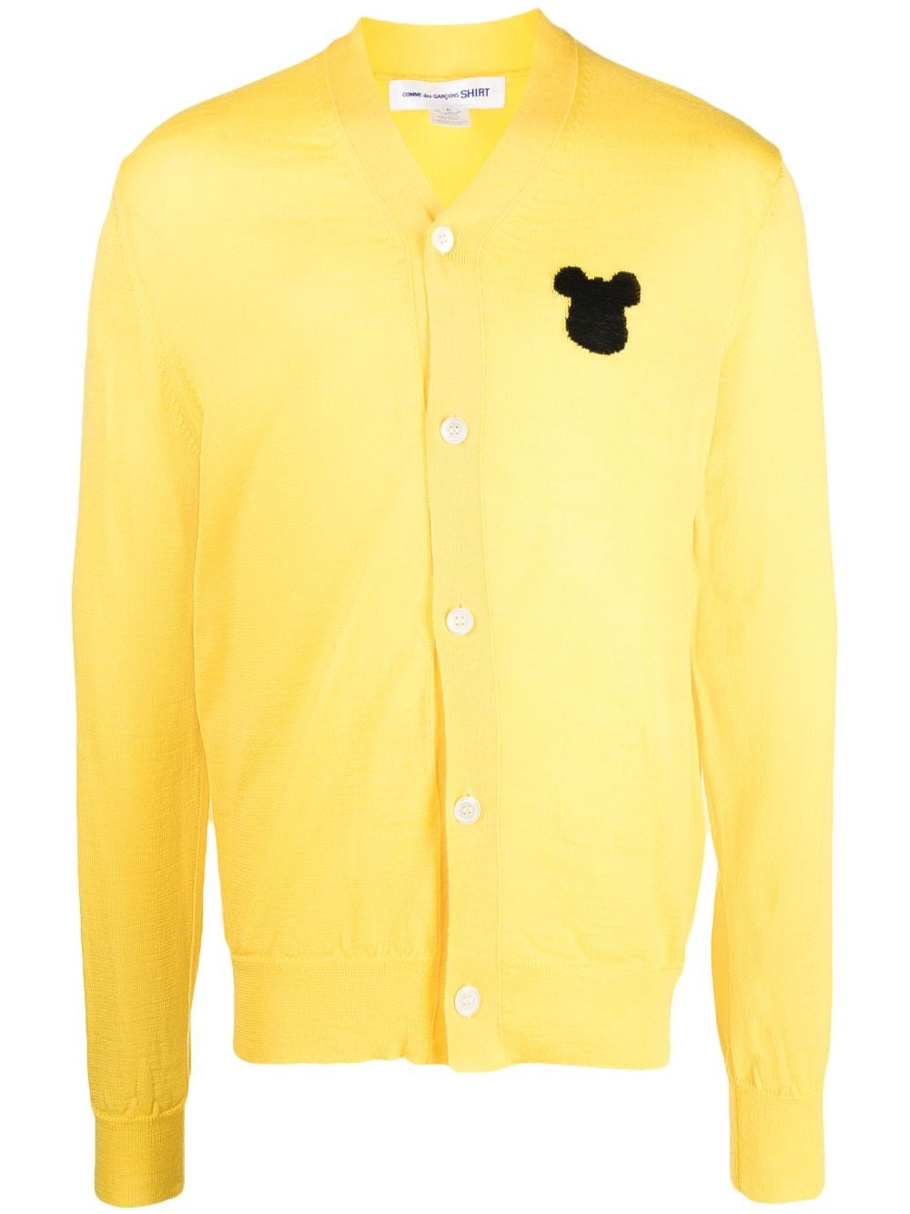 Shop Comme Des Garçons Shirt X Disney Embroidered-logo Cardigan In Gelb
