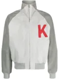 Kenzo colour-block logo-print bomber jacket - Grey