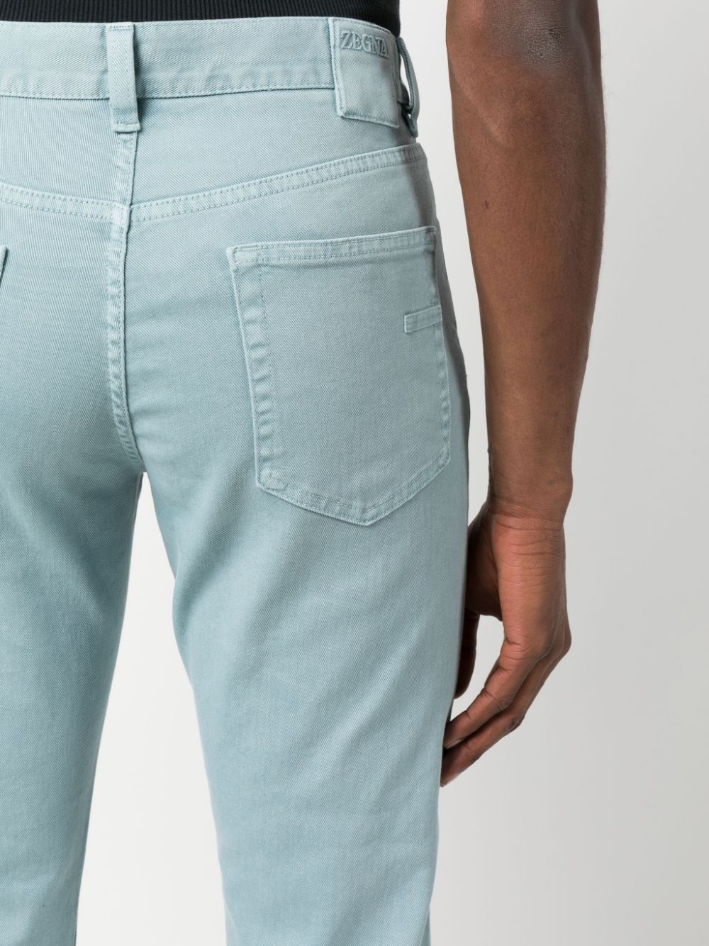 Shop Zegna Mid-rise Straight-leg Trousers In Blue