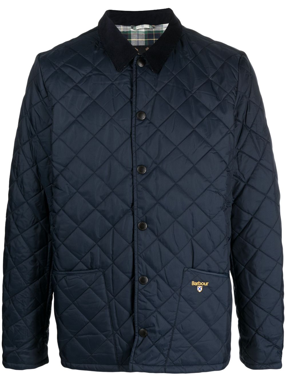 barbour veste matelassée à logo brodé - bleu