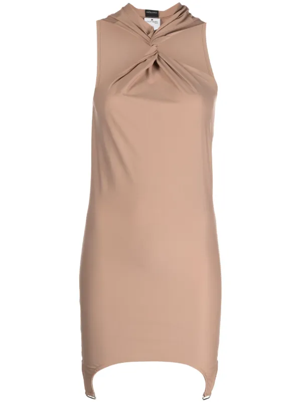 Courreges Twist-detailing Suspender Mini Dress - Neutrals