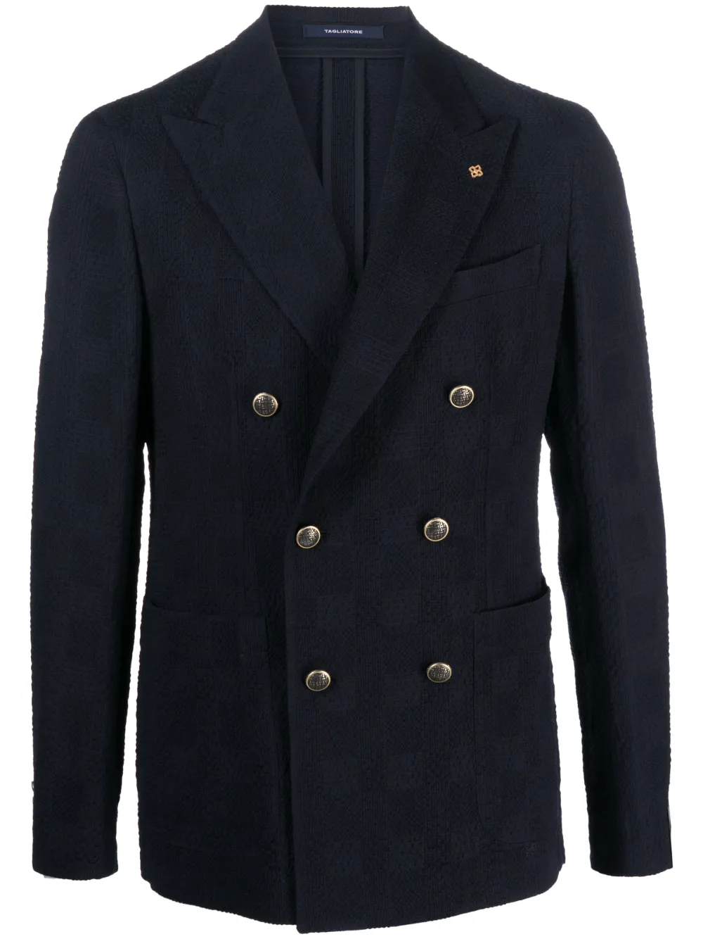 Tagliatore jacquard double-breasted blazer - Blue