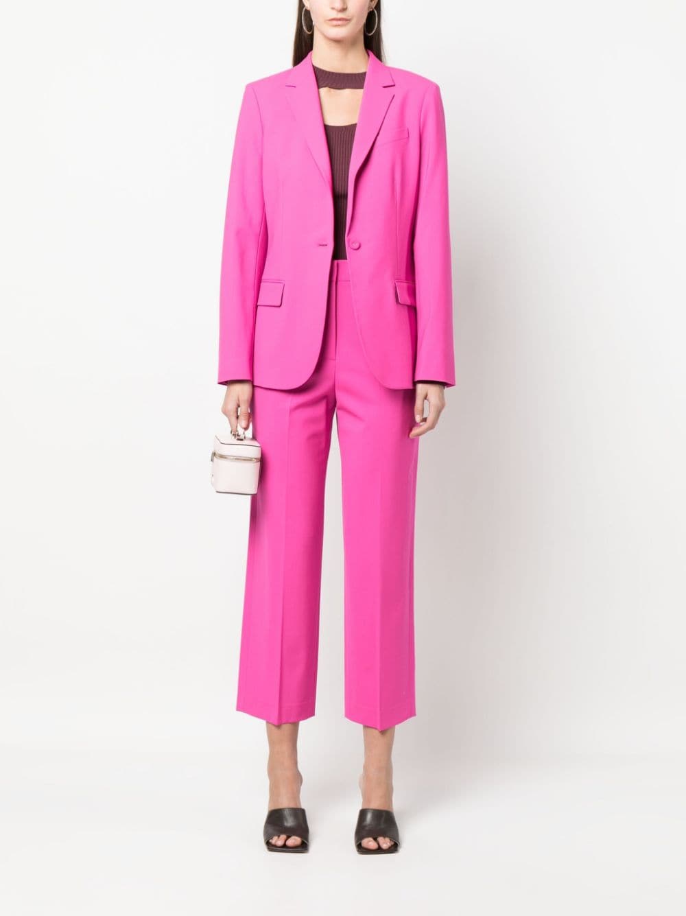 Shop Theory Cropped-leg Chino Trousers In Rosa