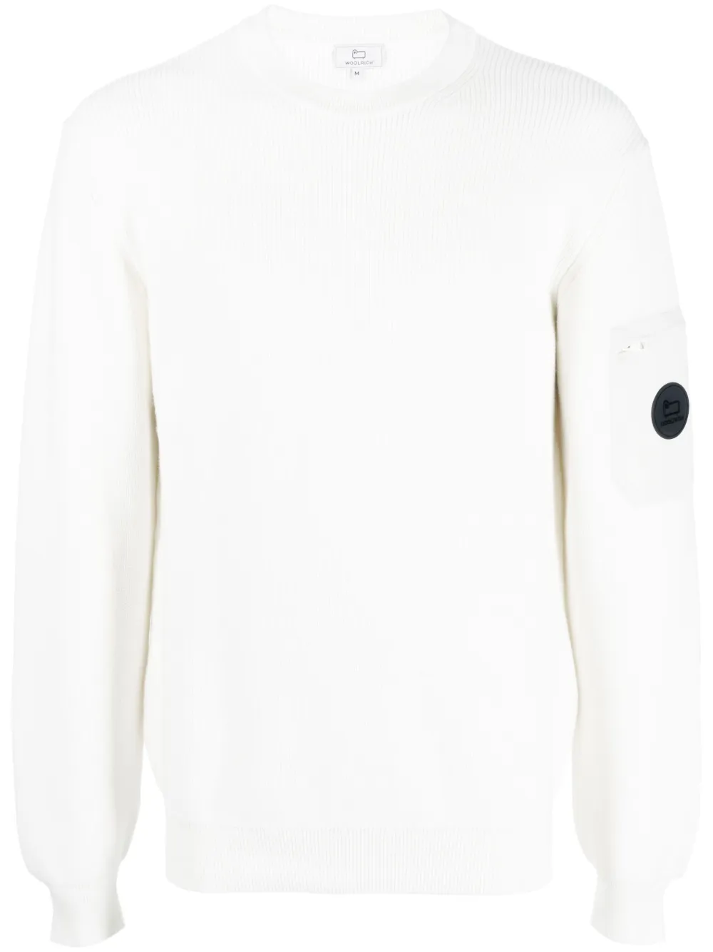 Woolrich logo-patch cotton sweater - White