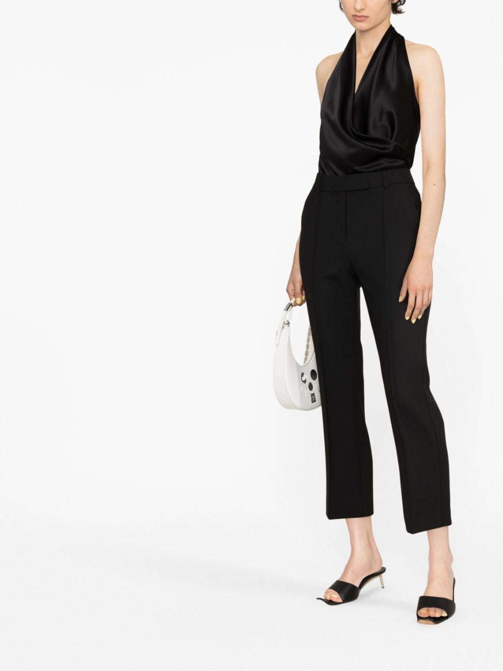 Shop Helmut Lang Stovepipe Stretch-wool Trousers In Black