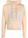 Études Studio embroidered-logo bleach hoodie - Orange