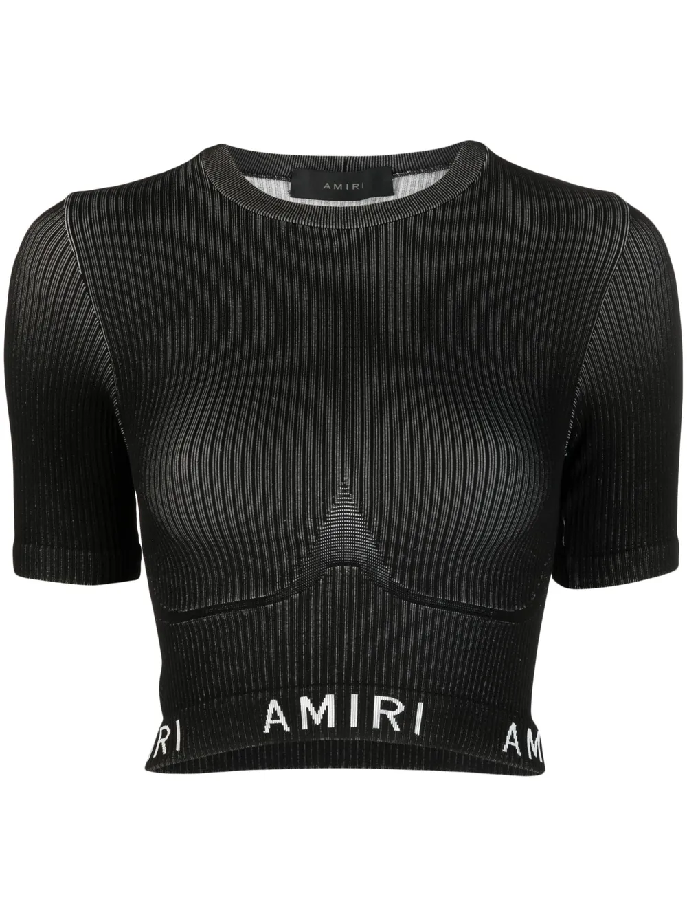Amiri Logo-print Seamless Performance Top In Schwarz