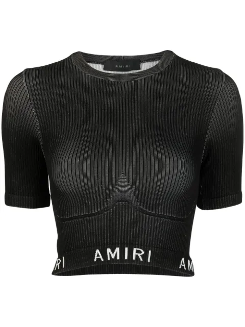 AMIRI logo-print seamless performance top