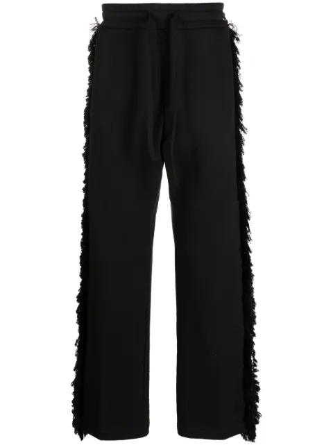 RITOS frayed-stripes straight-leg trousers
