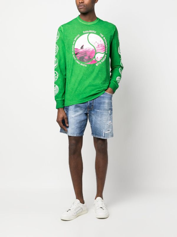 Dsquared2 green outlet sweatshirt