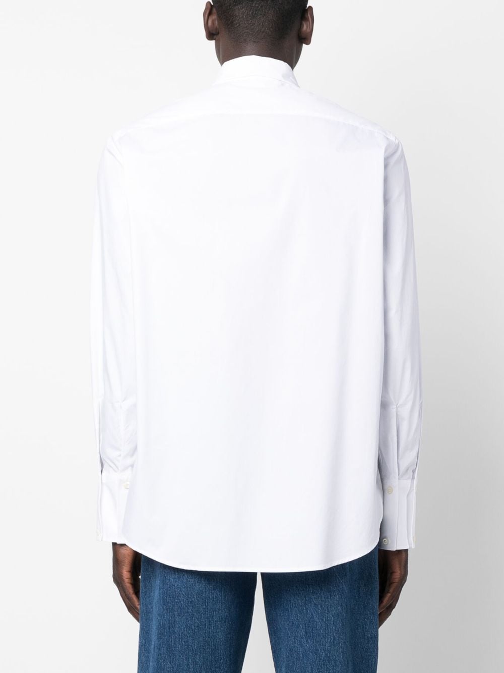 Shop 424 Embroidered Logo Long-sleeve Shirt In Weiss