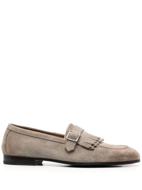 Doucal's fringe-detail suede loafers